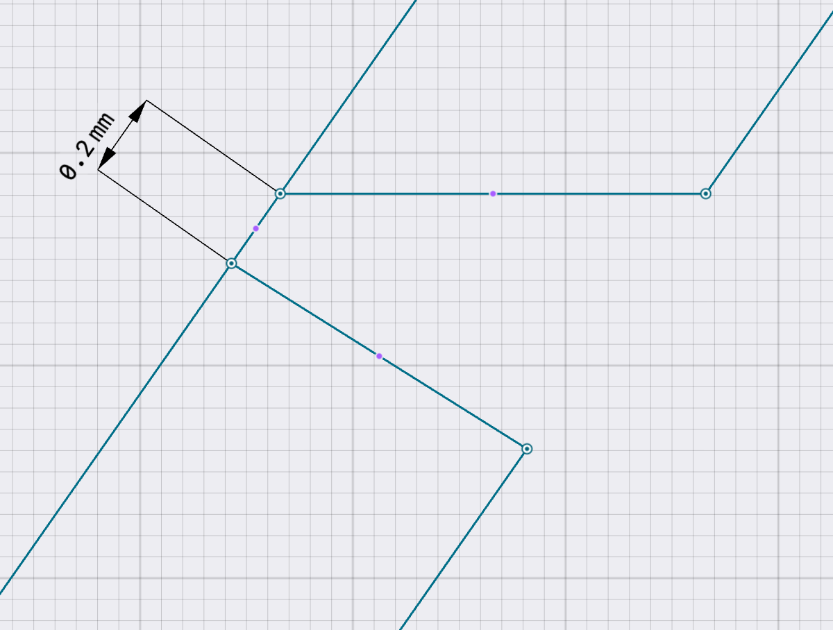 a CAD sketch showing the shape of the sprue i've designed