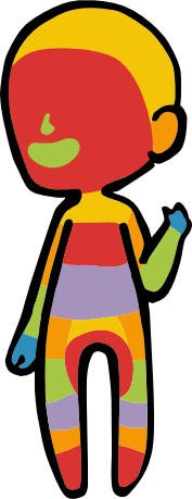 one of the people from the template pre-divided into sections.